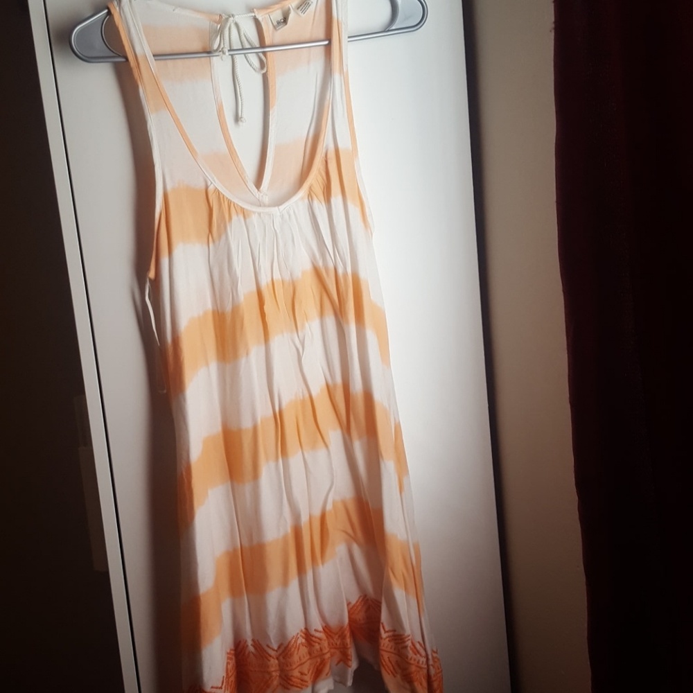 Roxy orange stripe swim coverup / sundress XS